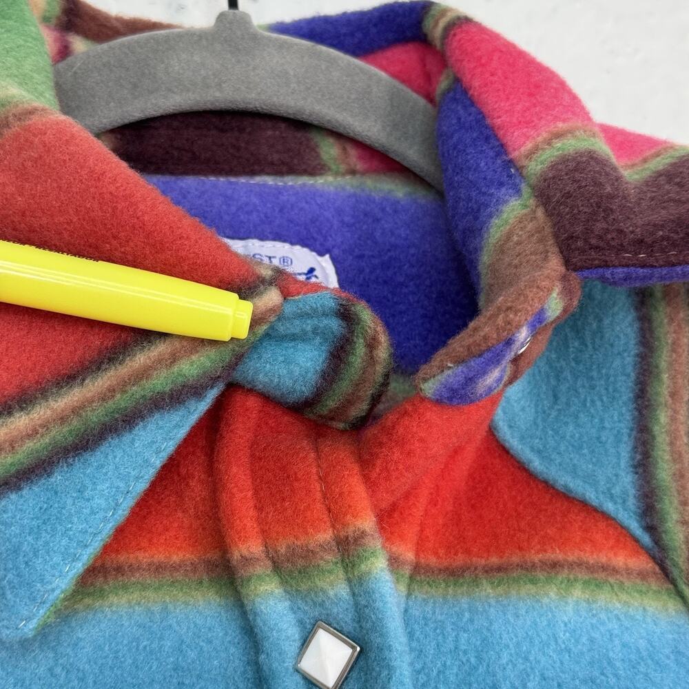 Rockmount Ranch Wear Shirt Womens Small Serape Stripe Fleece Western Snap USA - Picture 5 of 10